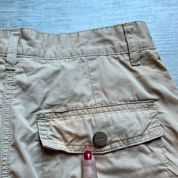 GANNI Twill Camel Cargo Pants Drawstring Hem High Rise Sz 34/US2 Organic Cotton - Picture 8 of 16